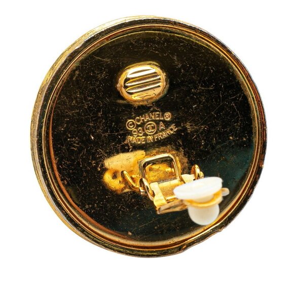 CHANEL Vintage Gold Logo Earrings - Picture 3 of 4